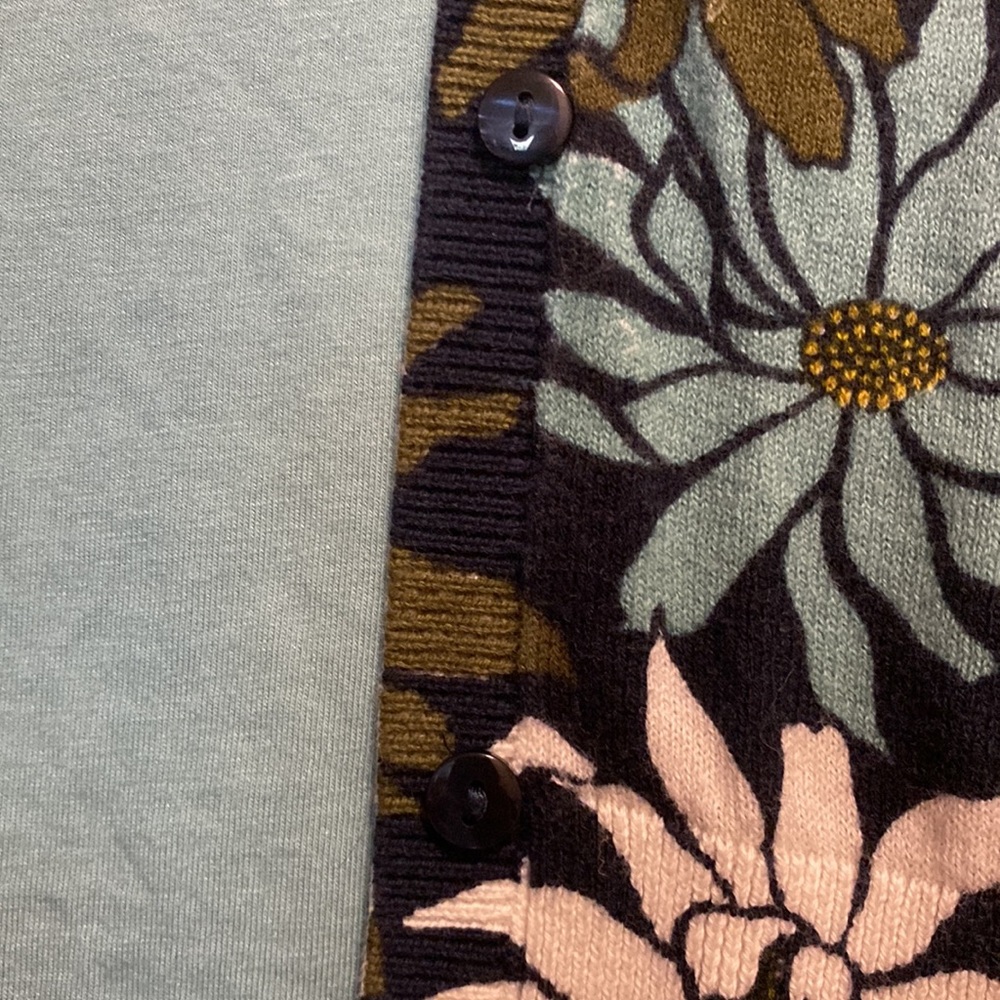 LOFT Cardigan and Cami Set - Aqua and Olive Floral - Picture 9 of 13